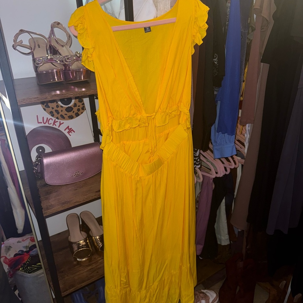 Yellow Ruffled Maxi Dress